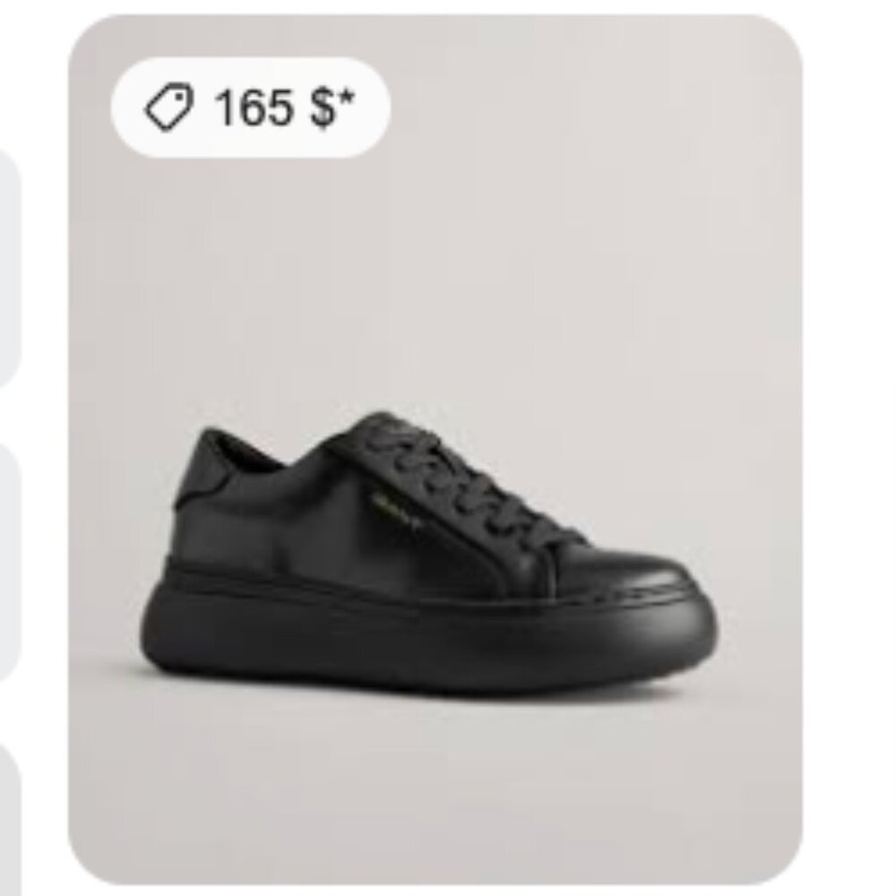 GANT Jennise Sneakers Black Leather Platform Sole Size 9 / EUR 41
